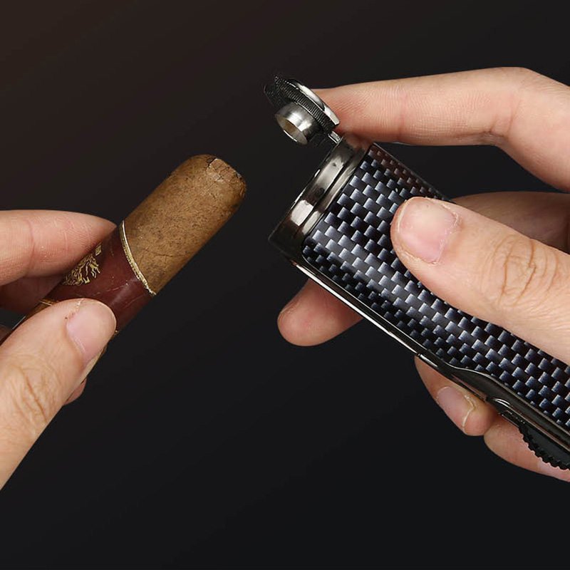 Hột Quẹt Bật Lửa Gas Honest BCZ-792 Lửa Khò 3 Tia Tích Hợp Gác Và Đục Xì Ga- Nhiều Màu