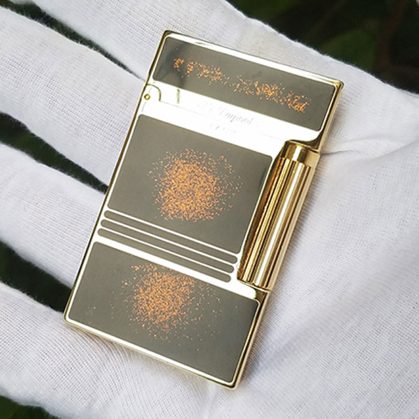 Hộp Qụet Bật Lửa Gas Dupont D133T Họa Tiết Sơn Mài Kim Tuyến Đẹp Độc Lạ - Dùng Gas Đá Cao Cấp