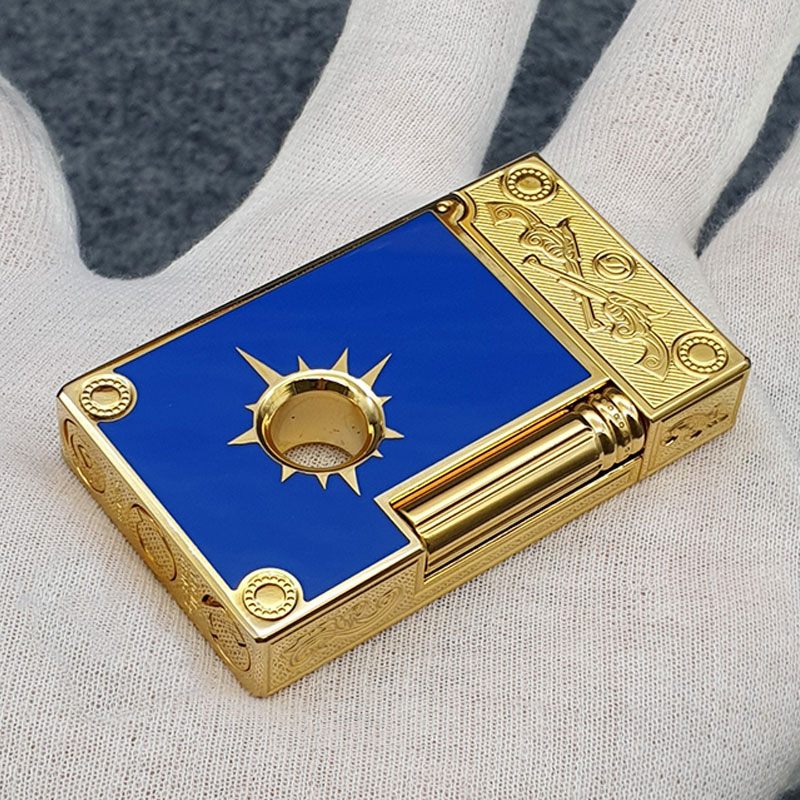 Hộp Qụet Bật Lửa Gas Dupont điệ.p viê.n 007 cao cấp D200B Màu Bạc đen Đẹp, Độc Lạ