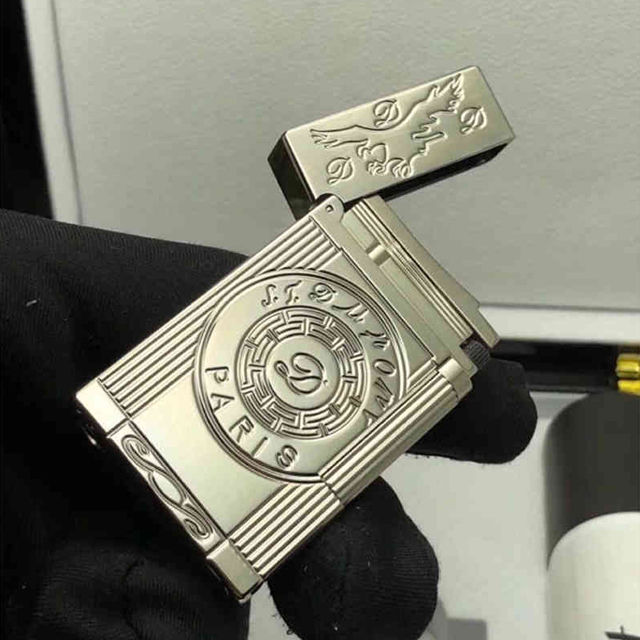 Hộp Quẹt Bật Lửa Gas Đá S.T Dupont TL40B Thiết Kế Họa Tiết Đại Bàng Cổ Đại Độc Đáo - Dùng Gas Đá Cao Cấp