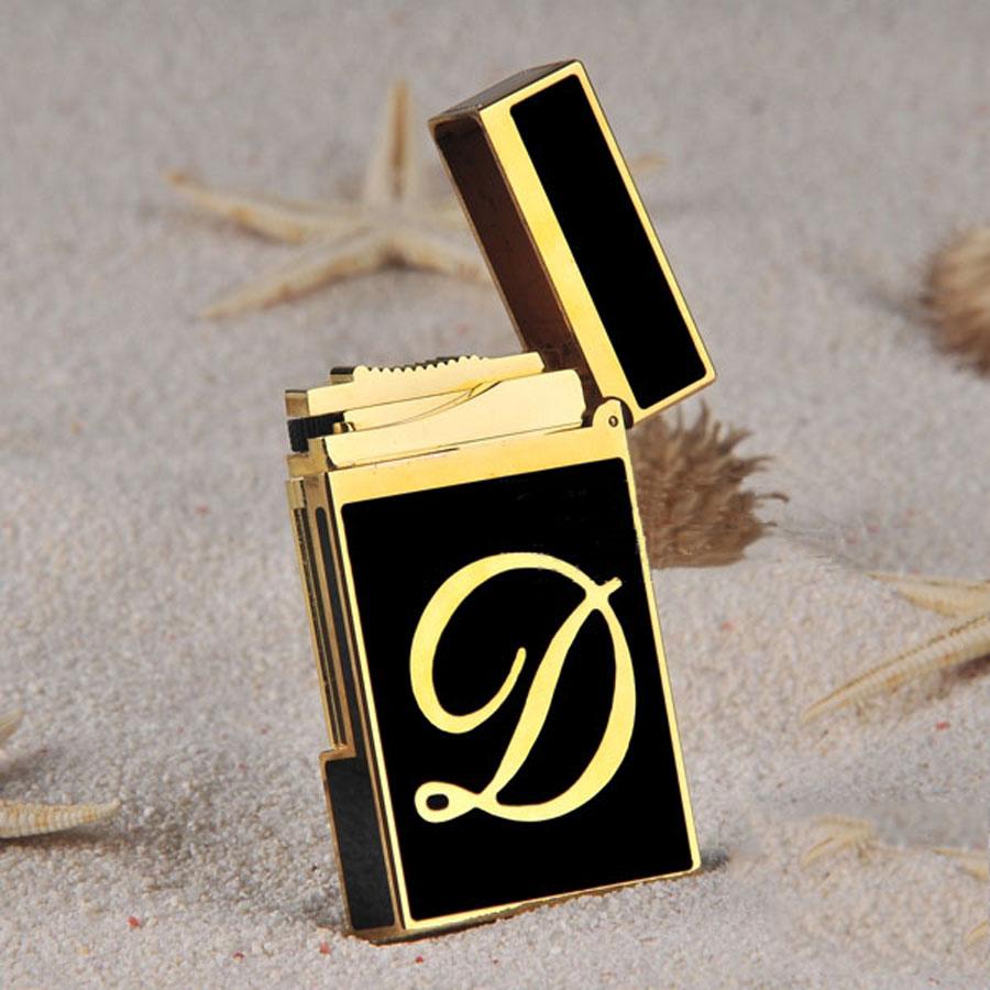 Hộp Quẹt Bật Lửa Dupont Gas Đá D66V Họa Tiết Sơn Mài In Logo Đẹp Độc Lạ - Dùng Gas Đá Cao Cấp