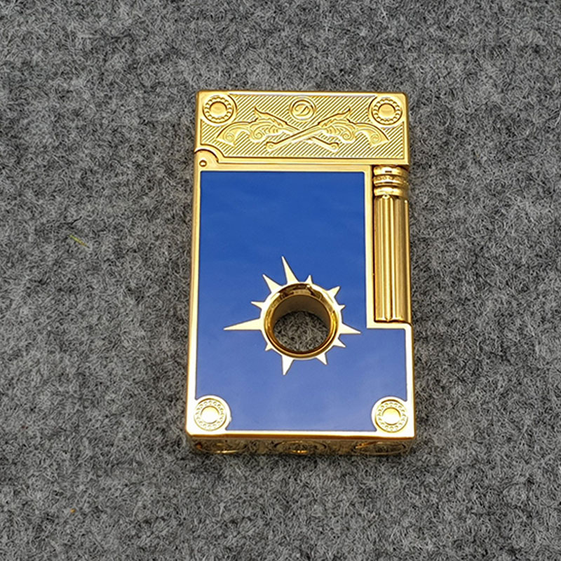 Hộp Qụet Bật Lửa Gas Dupont điệ.p viê.n 007 cao cấp D200B Màu Bạc đen Đẹp, Độc Lạ