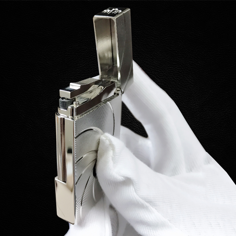 Bật Lửa Ga Đá Dupont D-117T Họa Tiết Đục Lỗ Xoáy Tròn Cao Cấp