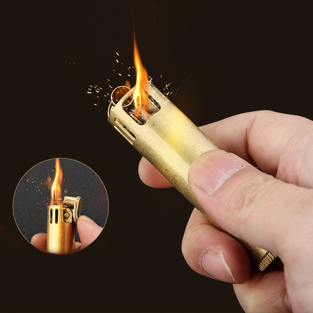 Hộp Quẹt Bật Lửa Xăng Promise BNC-015 Vỏ Đồng Cao Cấp Lửa Ngọn Đẹp Độc Lạ  - Dùng Xăng Bấc Đá