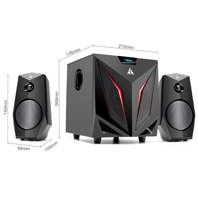 Bộ 3 Loa Bluetooth Để Bàn Golden Field K2 Công Suất Lớn Thiết Kế Hiện Đại Có Đèn Led Trẻ Trung Năng Động Âm Thanh Chân Thực Siêu Trầm Màu Đen