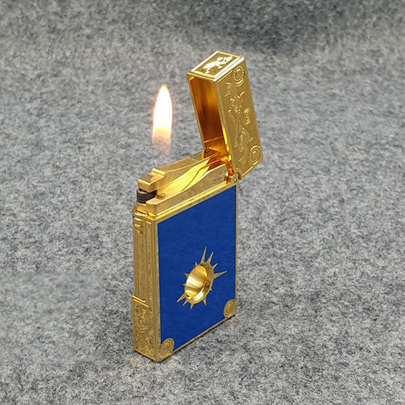 Hộp Qụet Bật Lửa Gas Dupont điệ.p viê.n 007 cao cấp D200B Màu Bạc đen Đẹp, Độc Lạ