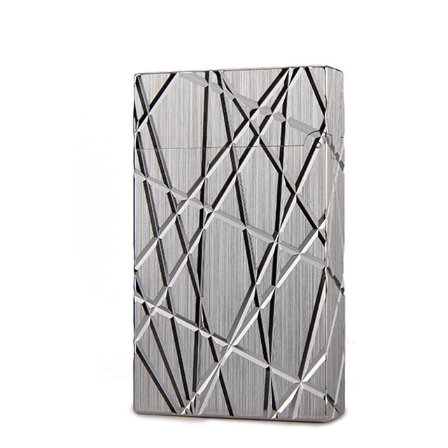 Hộp Qụet Bật Lửa Dupont Khắc Chìm Cắt Chéo Độc Lạ D186B Màu Bạc Đẹp, Độc Lạ - Dùng Gas Đá Cao Cấp