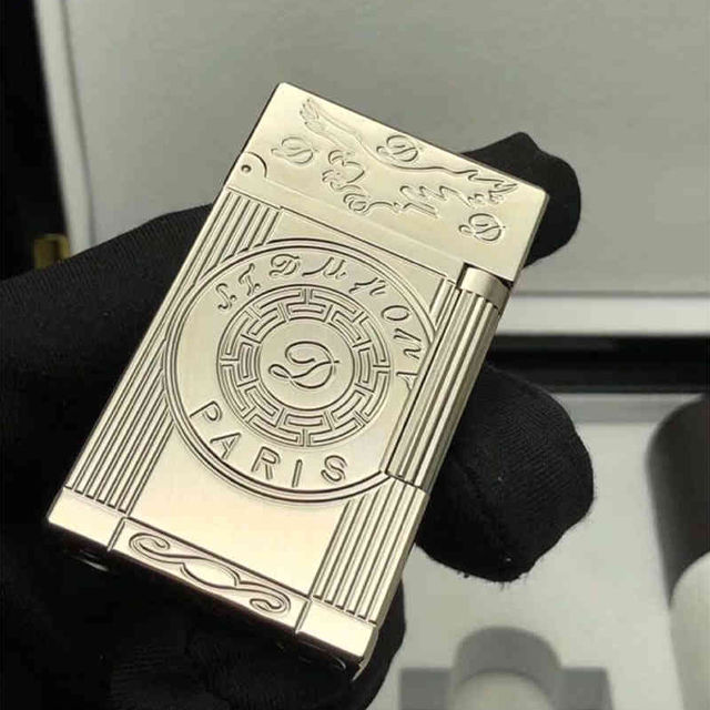 Hộp Quẹt Bật Lửa Gas Đá S.T Dupont TL40B Thiết Kế Họa Tiết Đại Bàng Cổ Đại Độc Đáo - Dùng Gas Đá Cao Cấp