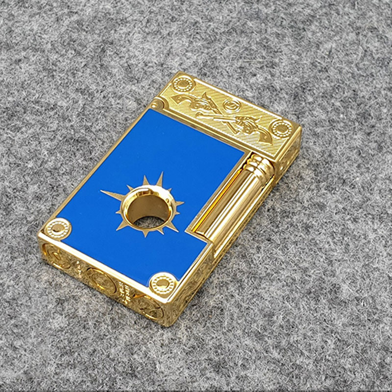 Hộp Qụet Bật Lửa Gas Dupont điệ.p viê.n 007 cao cấp D200B Màu Bạc đen Đẹp, Độc Lạ