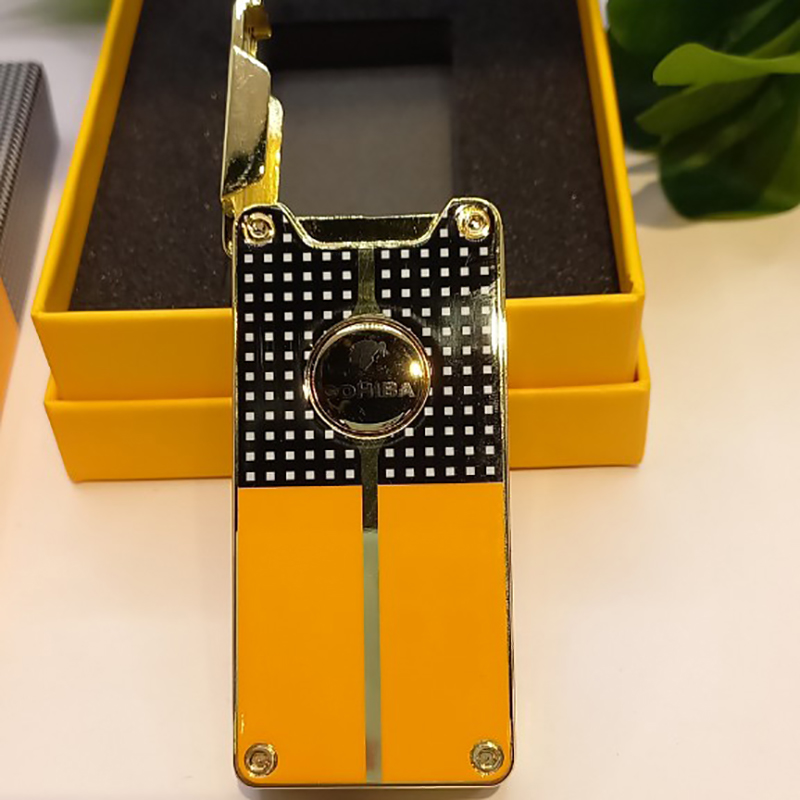 Hột Quẹt Bật Lửa Gas Cohiba COB-180 Khò 2 Tia Mạnh Mẽ Nút Bấm Tiện Lợi-Nhiều Màu