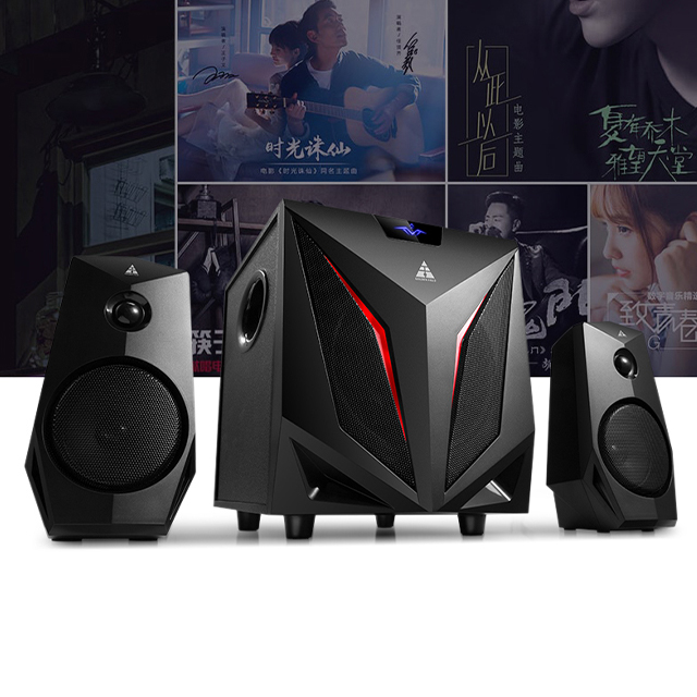 Bộ 3 Loa Bluetooth Để Bàn Golden Field K2 Công Suất Lớn Thiết Kế Hiện Đại Có Đèn Led Trẻ Trung Năng Động Âm Thanh Chân Thực Siêu Trầm Màu Đen