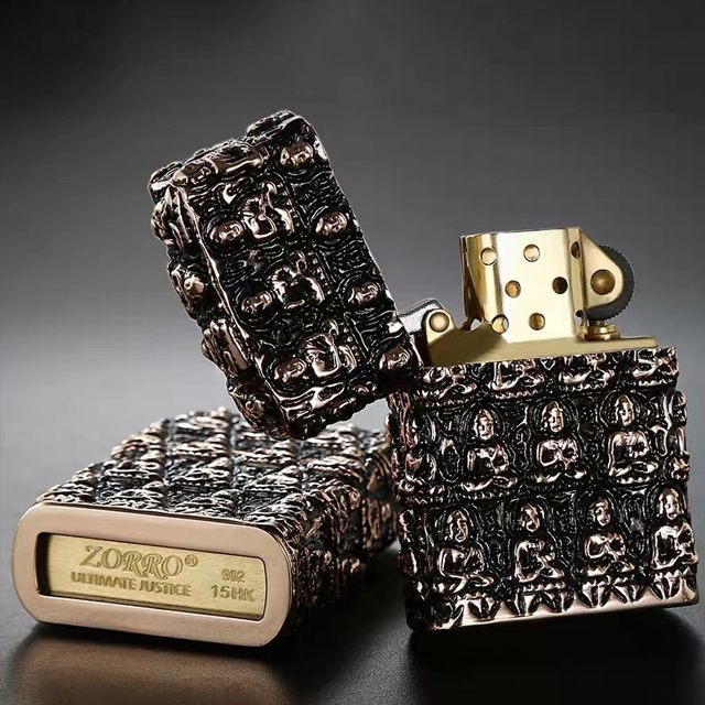 Hột Quẹt Bật Lửa Xăng Đá Zorro Z91167 Họa Tiết Hình Tượng Phật 3D Đẹp Độc Lạ Cao Cấp Sang Trọng