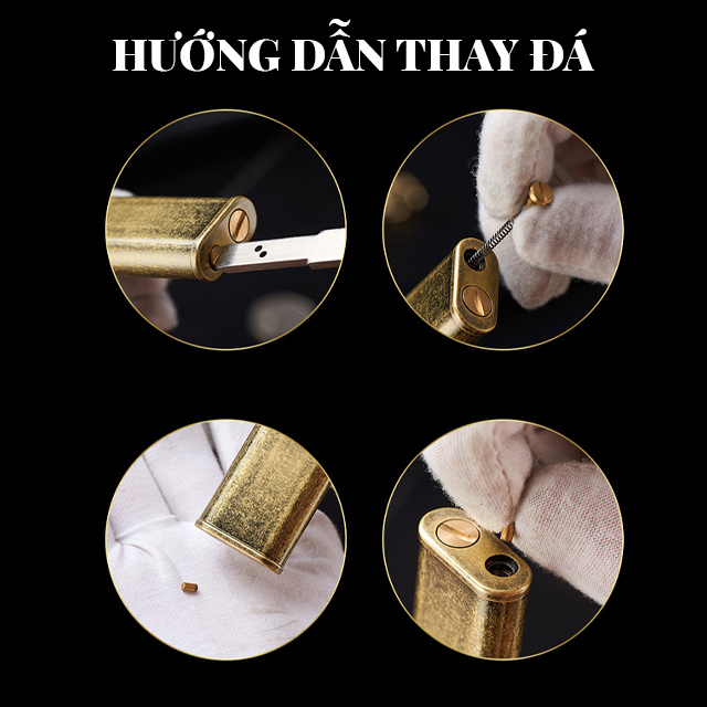 Hột Qụet Bật Lửa Xăng Đá Đánh Lửa Tự Động YuBang YB-JF Thiết Kế Mới Đẹp Độc Lạ - Dùng Xăng Bấc Đá Cao Cấp