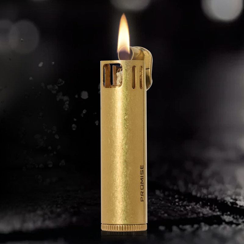 Hộp Quẹt Bật Lửa Xăng Promise BNC-015 Vỏ Đồng Cao Cấp Lửa Ngọn Đẹp Độc Lạ  - Dùng Xăng Bấc Đá