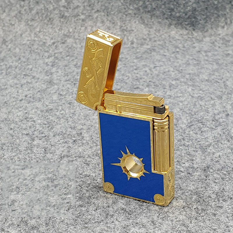 Hộp Qụet Bật Lửa Gas Dupont điệ.p viê.n 007 cao cấp D200B Màu Bạc đen Đẹp, Độc Lạ