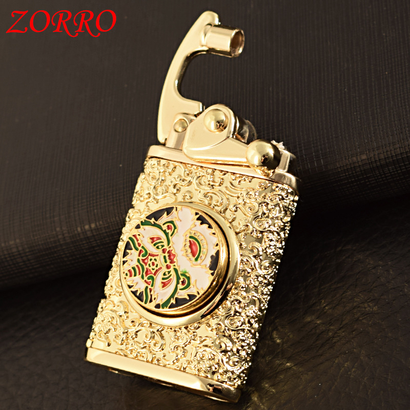 Hột Quẹt Bật Lửa Xăng Đá Zorro Z592-618 Vòng Xoay Routle Độc Đáo