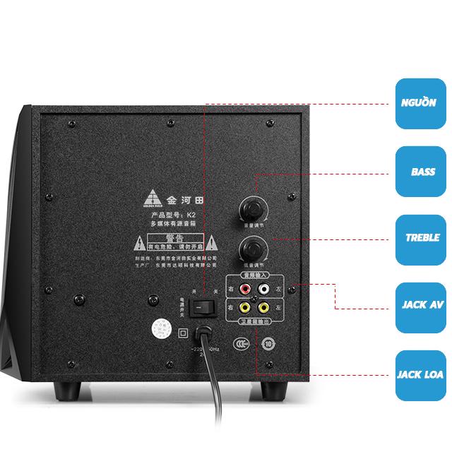 Bộ 3 Loa Bluetooth Để Bàn Golden Field K2 Công Suất Lớn Thiết Kế Hiện Đại Có Đèn Led Trẻ Trung Năng Động Âm Thanh Chân Thực Siêu Trầm Màu Đen