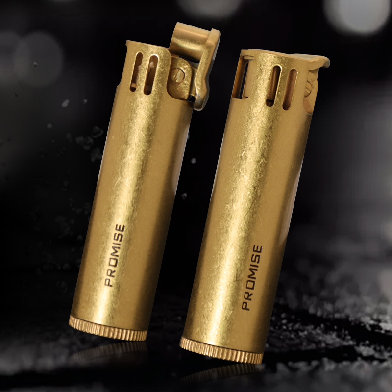 Hộp Quẹt Bật Lửa Xăng Promise BNC-015 Vỏ Đồng Cao Cấp Lửa Ngọn Đẹp Độc Lạ  - Dùng Xăng Bấc Đá