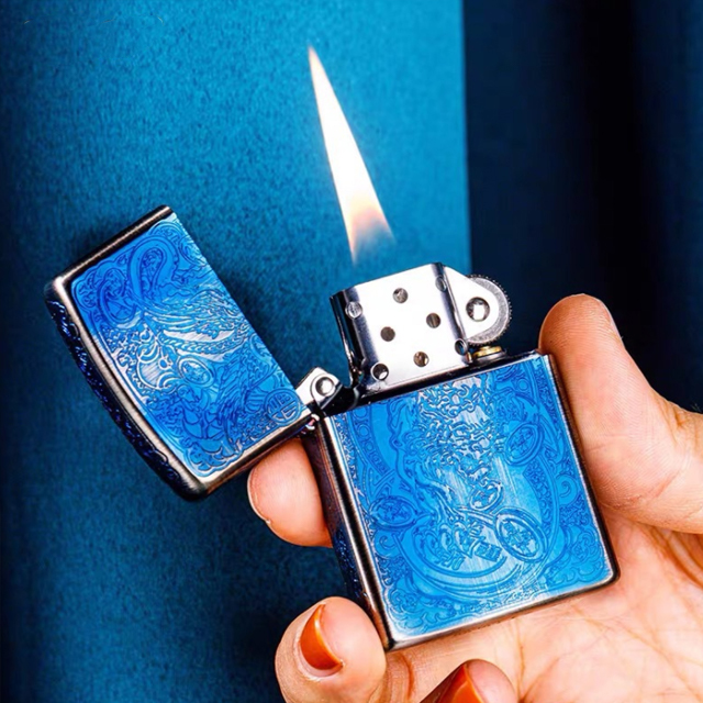 Bật Lửa Xăng Đá Zorron Z92018B Họa Tiết Rồng Đẹp Độc Lạ - Dùng Xăng Bấc Đá Cao Cấp