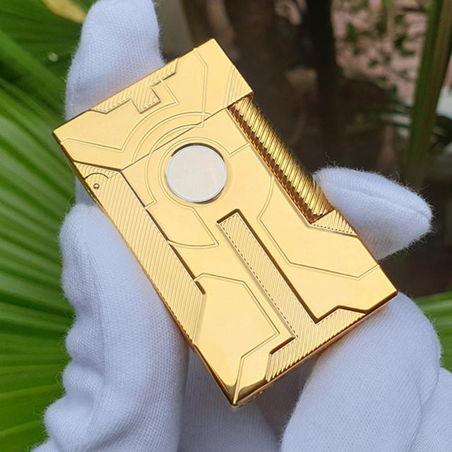 Hộp Quẹt Bật Lửa Dupont D122V Họa Tiết Vàng Nhám Kiểu Dáng Thể Thao Độc Lạ - Dùng Gas Đá Cao Cấp