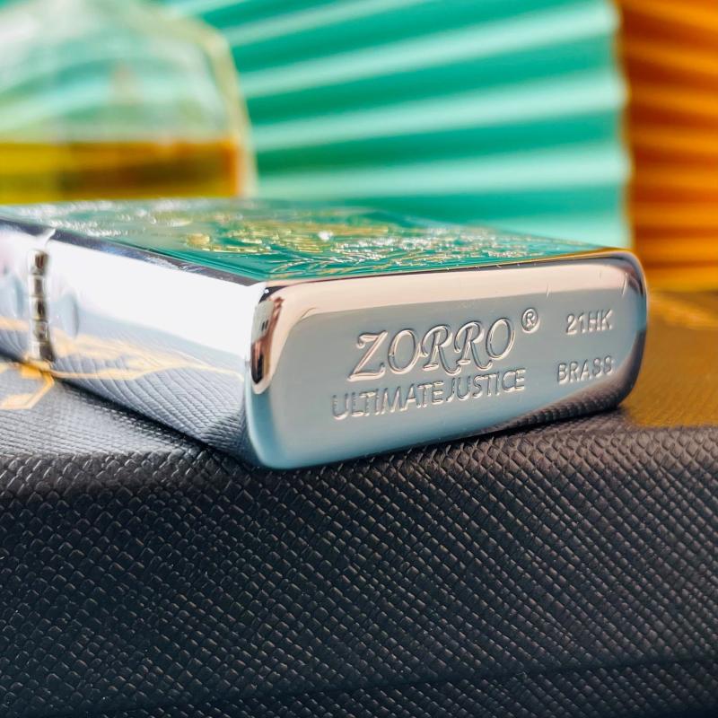 Hột Quẹt Bật Lửa Xăng Đá Zorro Z92121A Khắc Họa Tiết 2 Mặt Sống Động Cực Đẹp