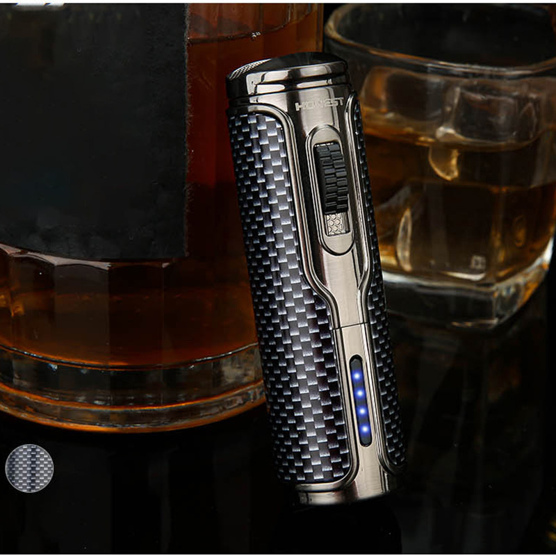 Hột Quẹt Bật Lửa Gas Honest BCZ-792 Lửa Khò 3 Tia Tích Hợp Gác Và Đục Xì Ga- Nhiều Màu