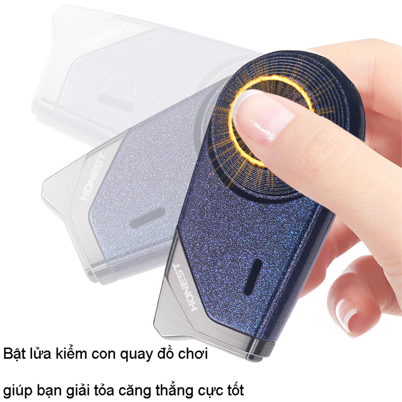 Hộp Quẹt Bật Lửa Gas Honest BCZ-797 Khò 1 Tia Kiêm Con Quay Spinner - Nhiều Màu