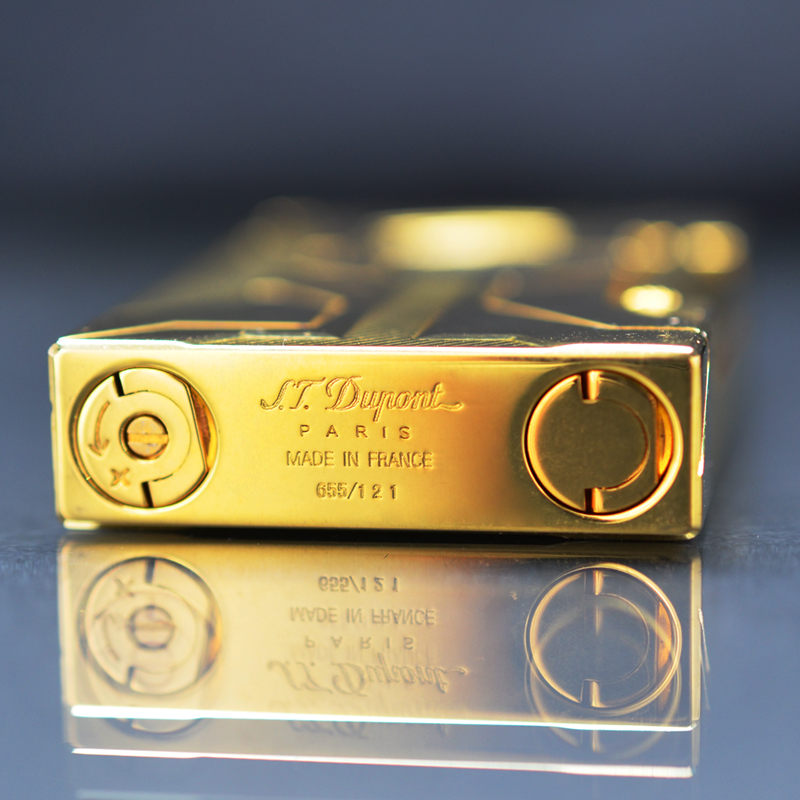Hộp Quẹt Bật Lửa Dupont D122V Họa Tiết Vàng Nhám Kiểu Dáng Thể Thao Độc Lạ - Dùng Gas Đá Cao Cấp