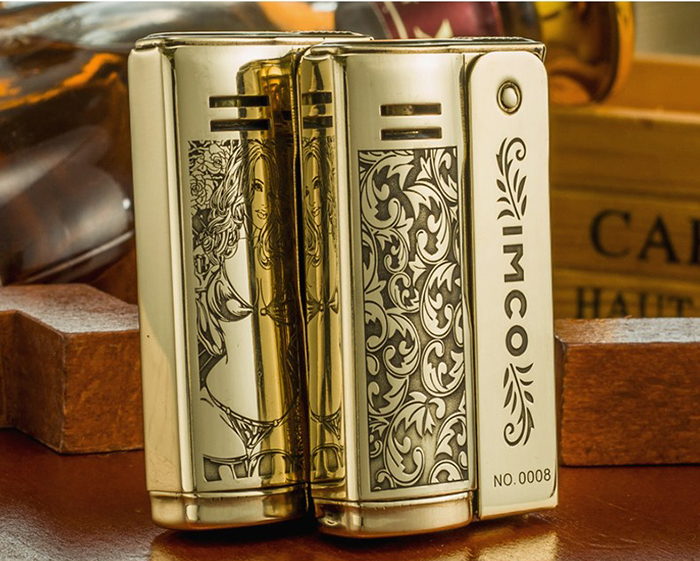 Hộp Quẹt Bật Lửa Xăng Đá IMCO 6800H Kiểu Cối Cổ Bằng Đồng Cực Đẹp - Nhiều Hình