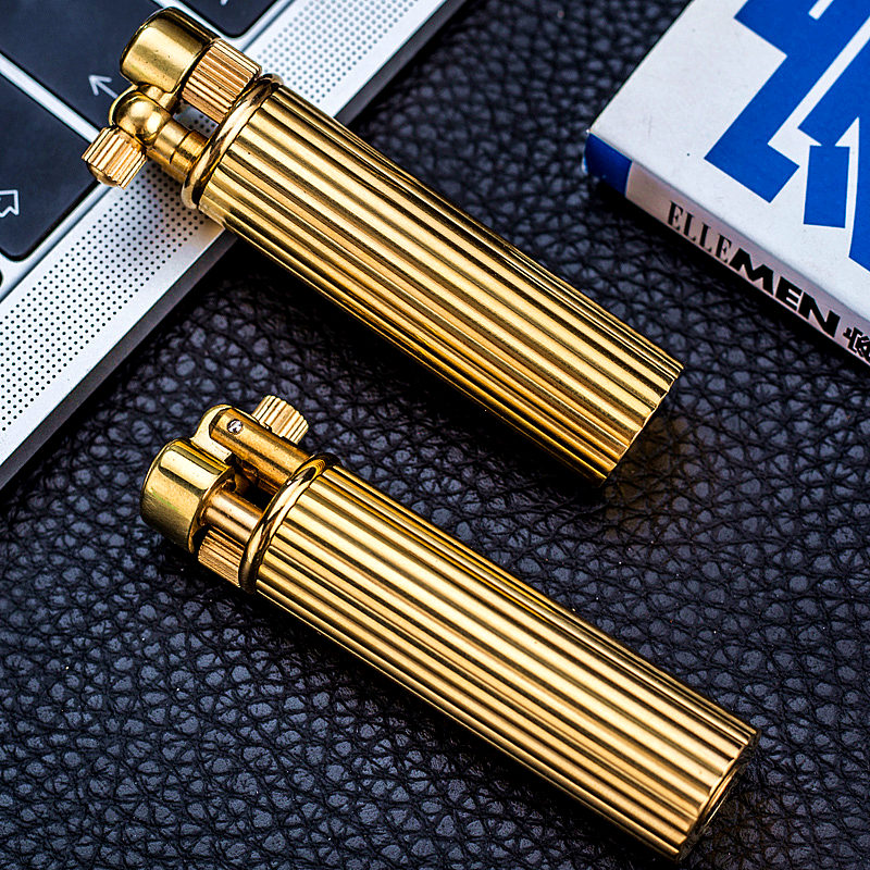Hộp Qụet Bật Lửa Xăng Đá Chief CF028 Thiết Kế Độc Lạ Sang Trọng Màu Vàng - Dùng Xăng Bấc Đá Cao Cấp