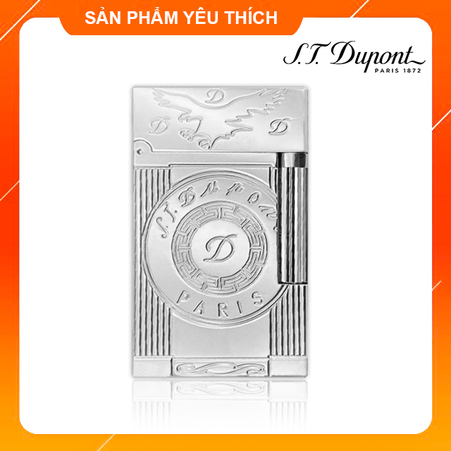 Hộp Quẹt Bật Lửa Gas Đá S.T Dupont TL40B Thiết Kế Họa Tiết Đại Bàng Cổ Đại Độc Đáo - Dùng Gas Đá Cao Cấp