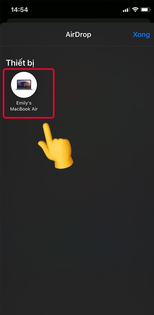 Chuyển dữ liệu AirDrop