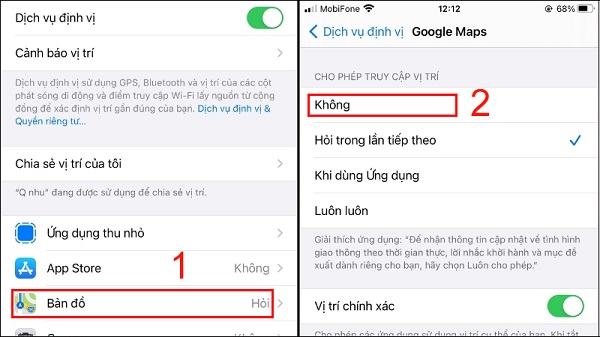 Để ngăn chạn thì bạn nên tắt tính năng chia sẻ vị trên iPhone
