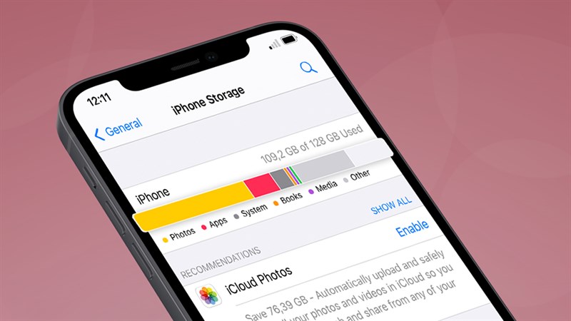 Bộ nhớ iPhone thấp