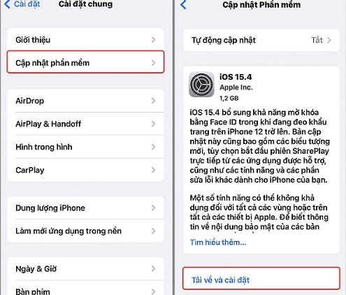 Cập nhập hệ điều hành iphone
