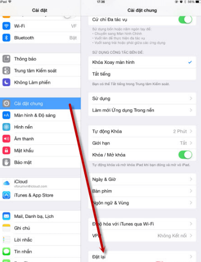 Cách 5 khôi phục lại cài đặt gốc