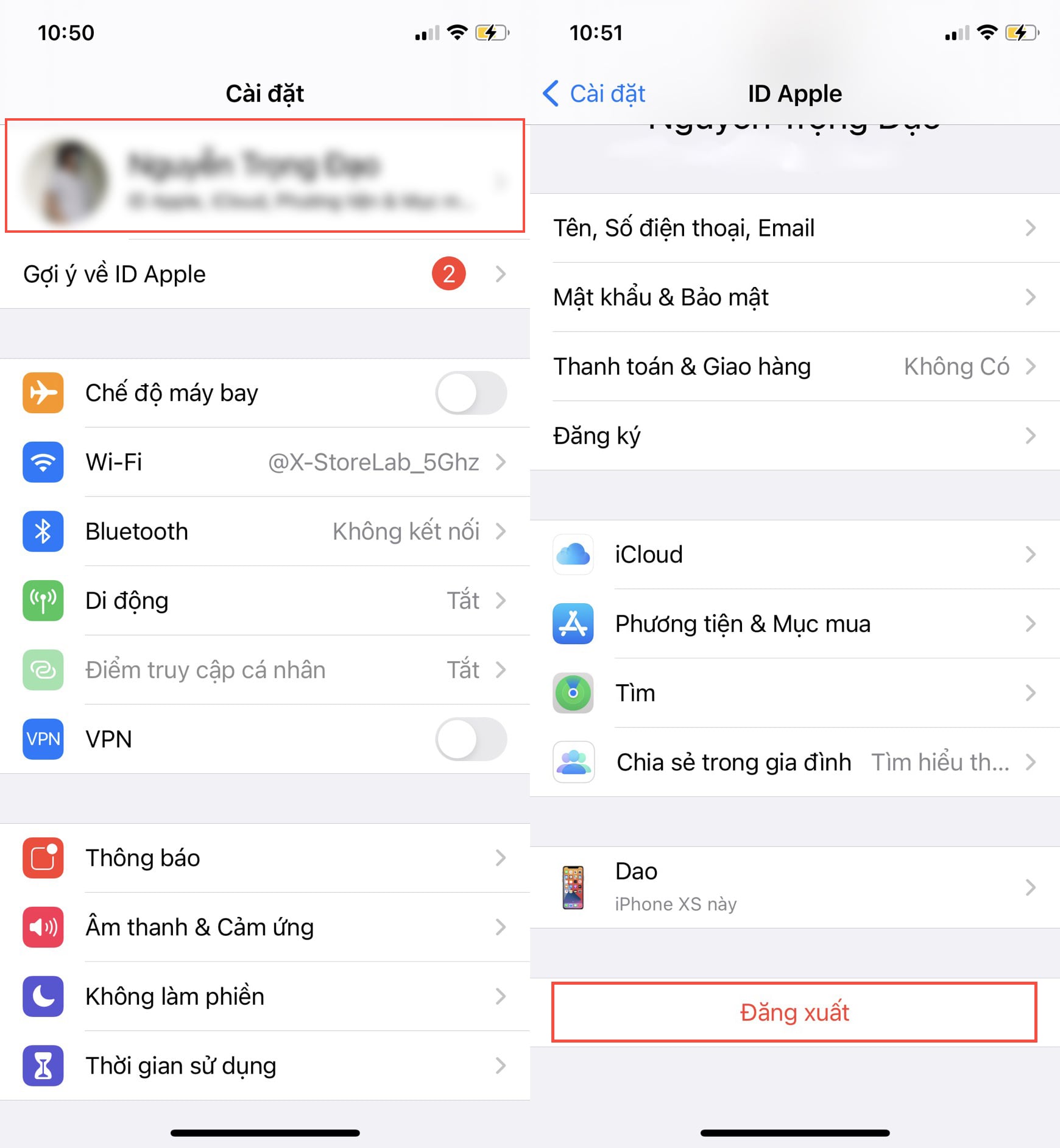 Bước 2 đăng nhập lại Face ID