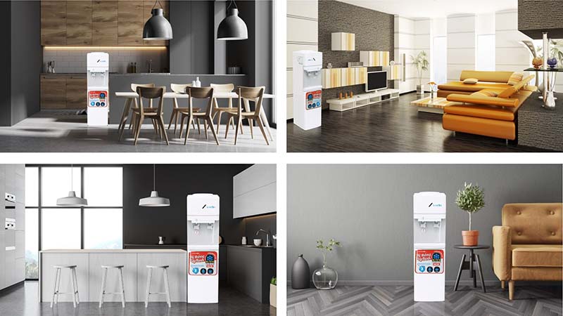 Cây nóng lạnh Karofi úp bình HC15 ảnh demo không gian