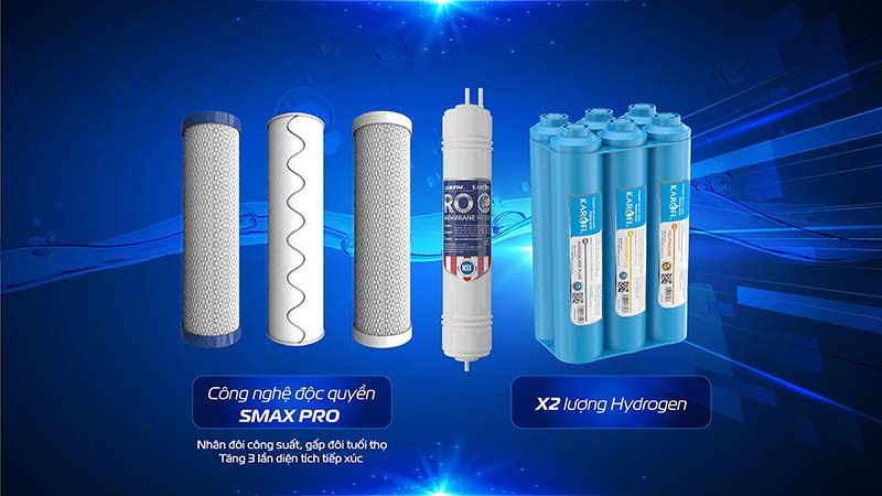 Hệ thống 10 lõi lọc Smax Pro độc quyền - Nhân đôi công suất, gấp đôi tuổi thọ