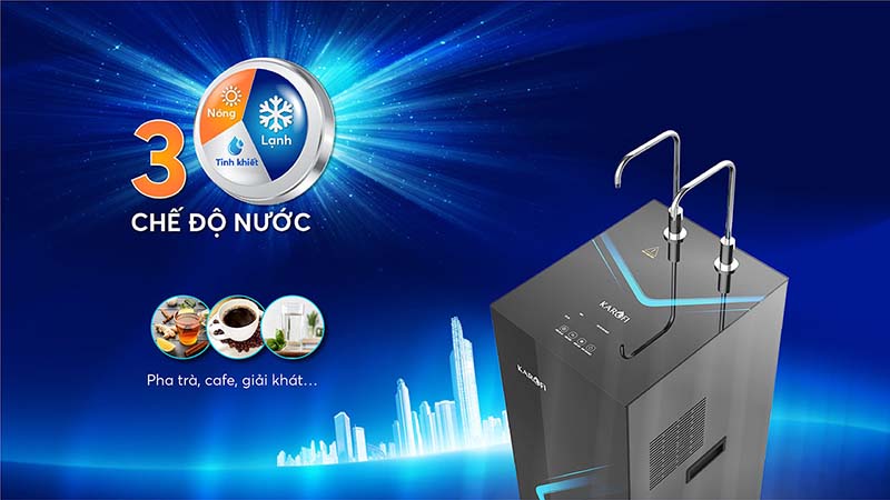 Máy lọc nước nóng lạnh Karofi KAD-N69 với 3 chế độ nước
