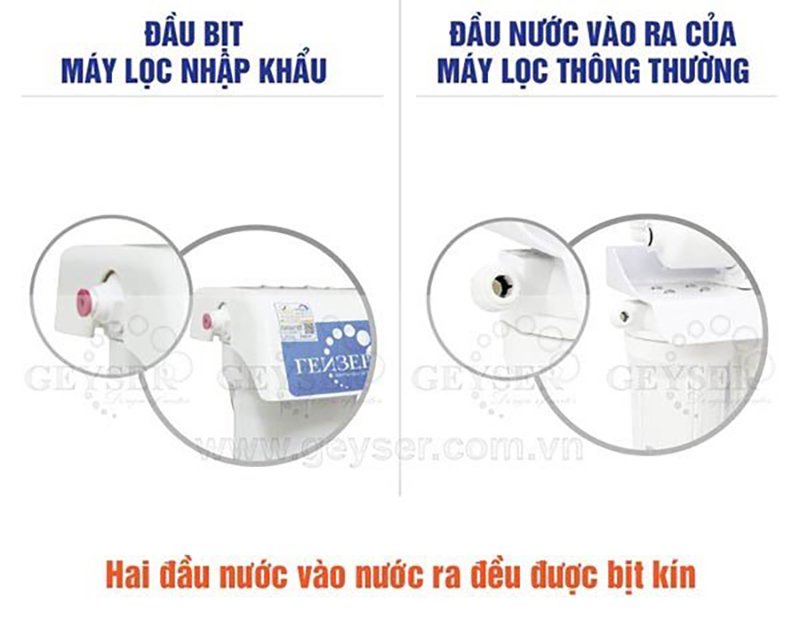 Máy lọc nước Nano Geyser Ecotar 3 - Các đầu hút