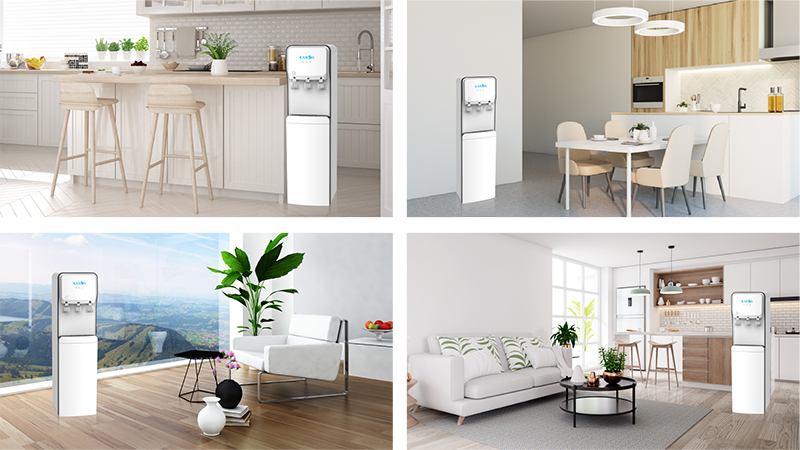 Cây nóng lạnh Karofi hút bình HC18 ảnh demo trong không gian