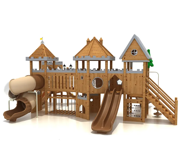 Cầu trượt liên hoàn gỗ LHGOKB03 Dochoikinhbac Giải trí siêu hấp dẫn từ khu vui chơi trẻ em