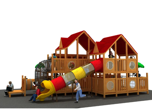 Cầu trượt liên hoàn gỗ LHGOKB07 Dochoikinhbac Giải trí siêu hấp dẫn từ khu vui chơi trẻ em