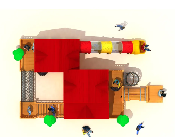 Cầu trượt liên hoàn gỗ LHGOKB07 Dochoikinhbac Giải trí siêu hấp dẫn từ khu vui chơi trẻ em