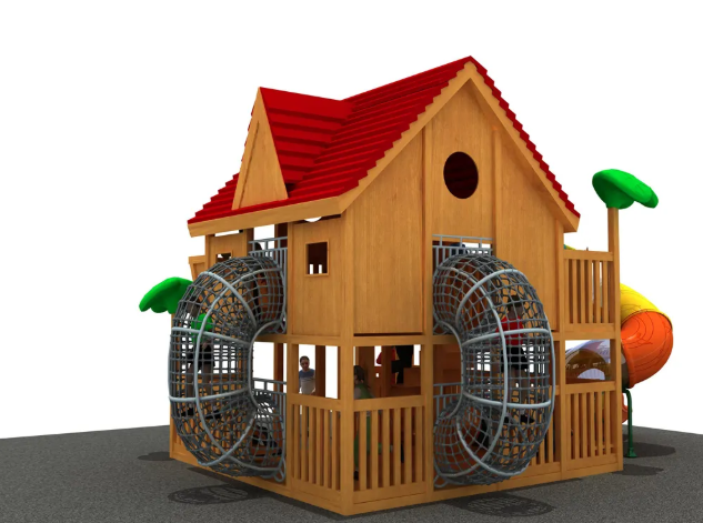 Cầu trượt liên hoàn gỗ LHGOKB08 Dochoikinhbac Giải trí siêu hấp dẫn từ khu vui chơi trẻ em