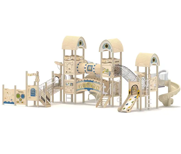 Cầu trượt liên hoàn gỗ LHGOKB10 Dochoikinhbac Giải trí siêu hấp dẫn từ khu vui chơi trẻ em