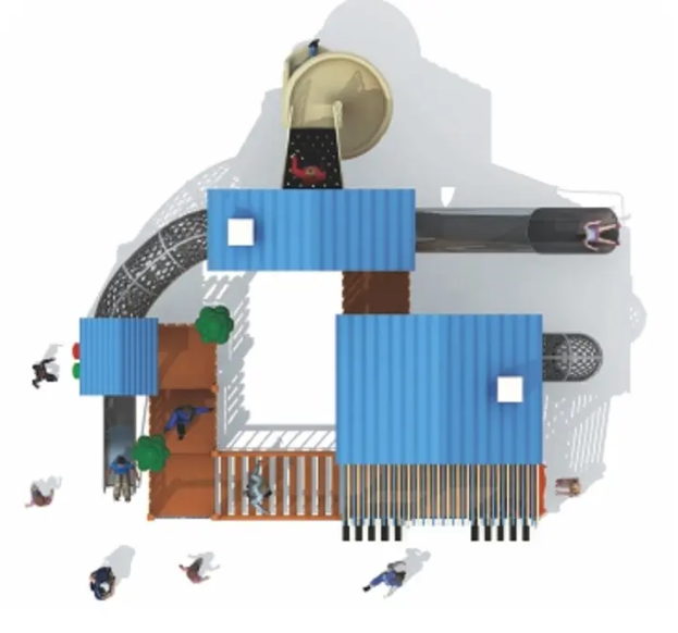 Cầu trượt liên hoàn gỗ LHGOKB12 Dochoikinhbac Giải trí siêu hấp dẫn từ khu vui chơi trẻ em