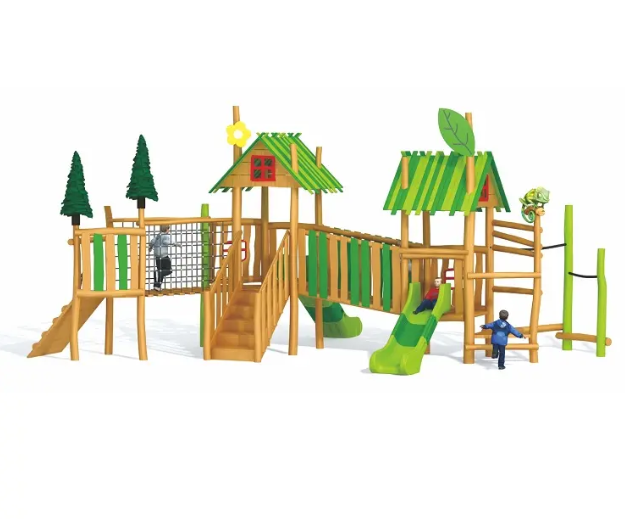 Cầu trượt liên hoàn gỗ LHGOKB14 Dochoikinhbac Giải trí siêu hấp dẫn từ khu vui chơi trẻ em