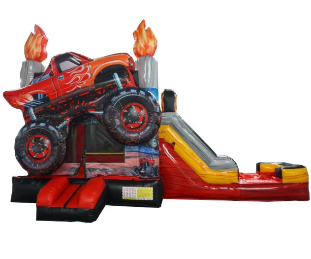 Nhà phao xe tải quái vật kết hợp hồ bơi NHNPKB14 Dochoikinhbac Trò chơi vận động siêu hấp dẫn